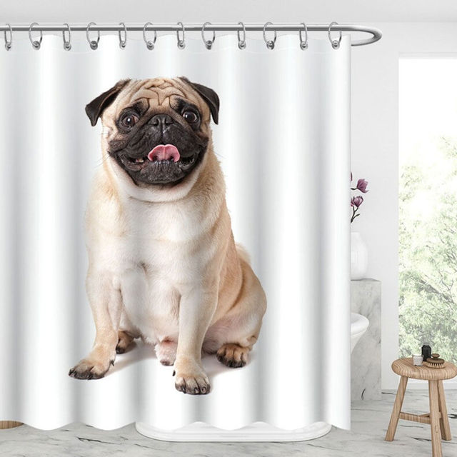 Picture of Custom Photo Shower Curtain - Personalized Pet Curtain - Bathroom Decor Housewarming Gift