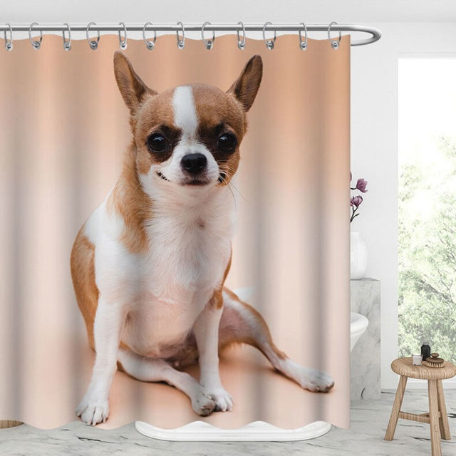 Picture of Custom Photo Shower Curtain - Personalized Pet Curtain - Bathroom Decor Housewarming Gift