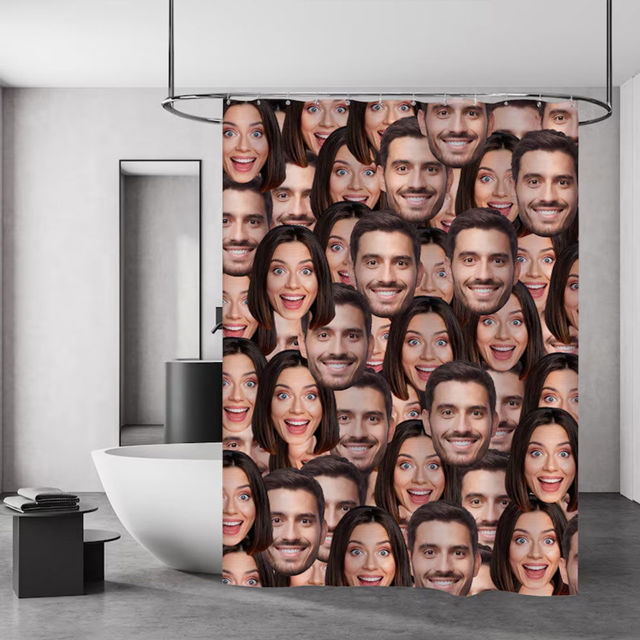 Picture of Custom Photo Shower Curtain - Personalized Head Portrait Curtain - Best Bathroom Decor - Nice Housewarming Gift