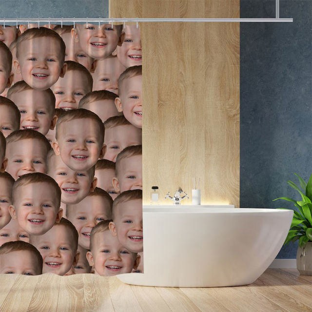 Picture of Custom Photo Shower Curtain - Personalized Head Portrait Curtain - Best Bathroom Decor - Nice Housewarming Gift