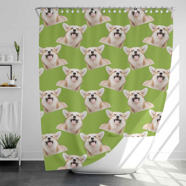 Picture of Custom Photo Shower Curtain - Personalized Face Curtain - Best Bathroom Decor - Nice Housewarming Gift For Friends and Family Member