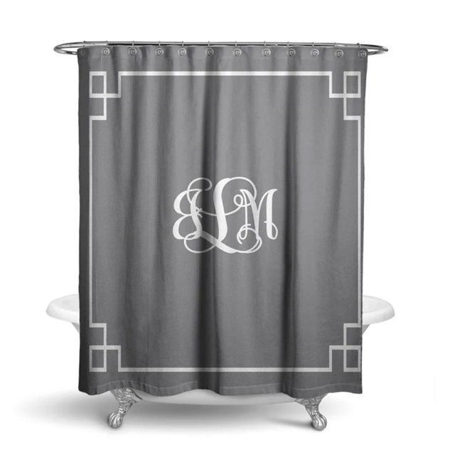 Picture of Custom Shower Curtain - Personalized Name Curtain For Bathroom Decor - Best Housewarming Gift For Family And Friends