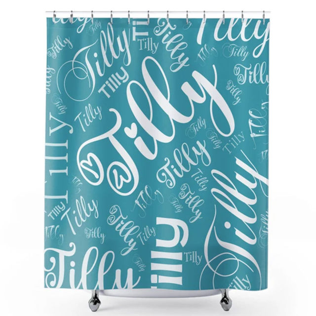 Picture of Custom Shower Curtain - Personalized Name Curtain For Bathroom Decor - Best Housewarming Gift For Family And Friends