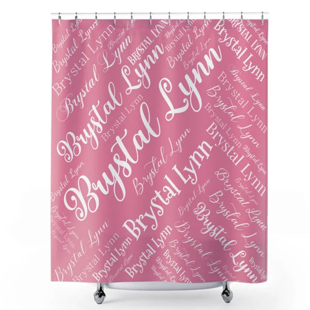 Picture of Custom Shower Curtain - Personalized Name Curtain For Bathroom Decor - Best Housewarming Gift For Family And Friends