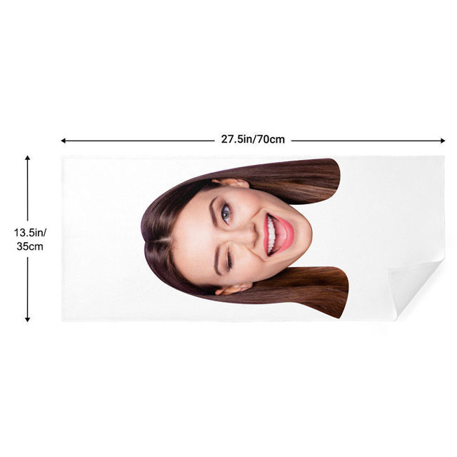 Picture of Custom Big Face Towel Personalized Photo Towel as Funny Gifts