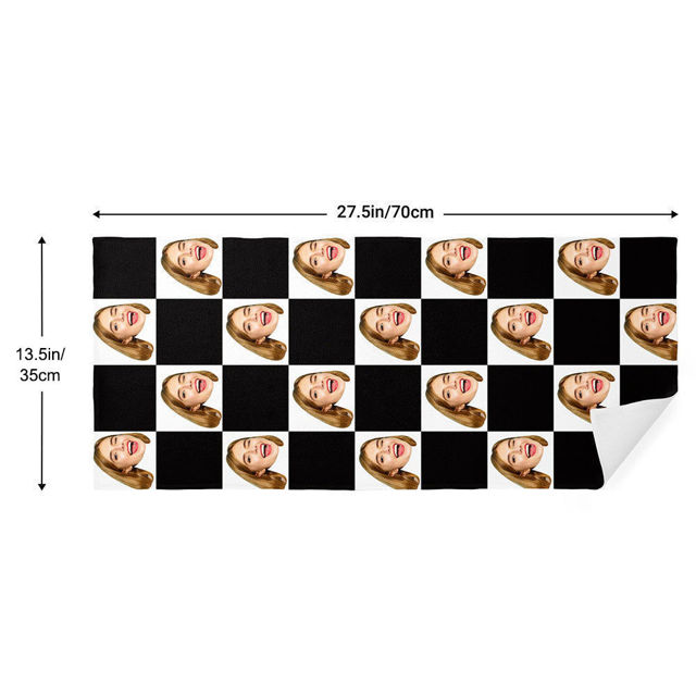 Picture of Custom Face Chess board Towel Personalized Photo Towel Funny Gift