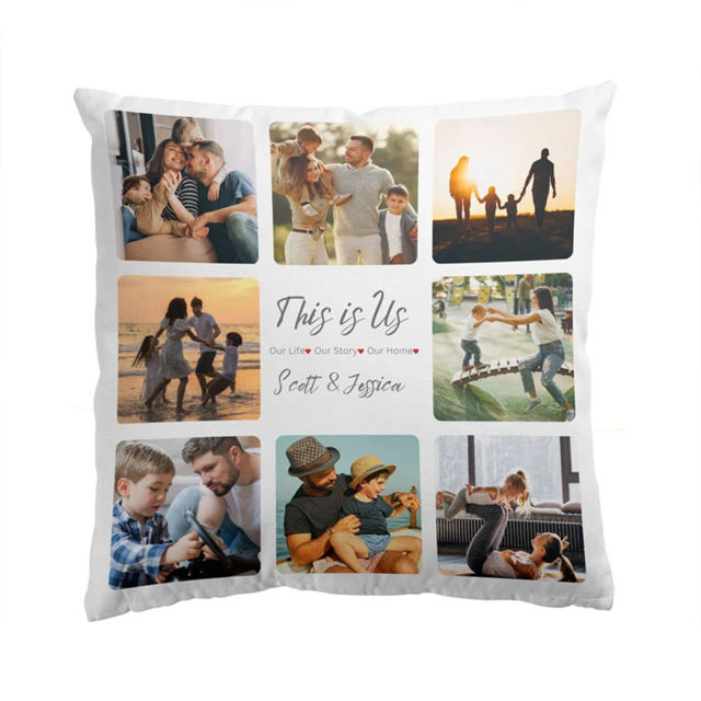 Picture of Personalized Photo Pillowcase  - Pillowcase With Multiple Photos - Housewarming Gift - Gift For Christmas, Anniversary, Birthday Or Valentine's Day