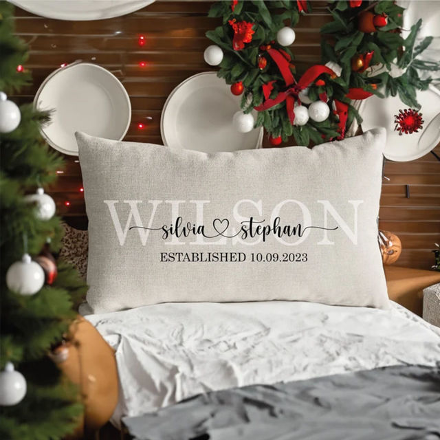 Picture of Personalized Name Pillowcase  - Pillowcase With Multiple Name Styles - Housewarming Gift - Gift For Christmas, Anniversary, Birthday Or Valentine's Day