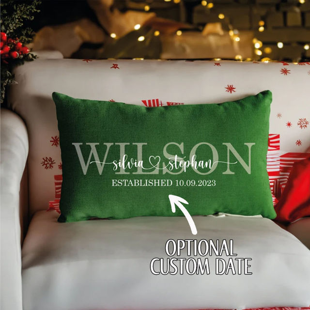 Picture of Personalized Name Pillowcase  - Pillowcase With Multiple Name Styles - Housewarming Gift - Gift For Christmas, Anniversary, Birthday Or Valentine's Day