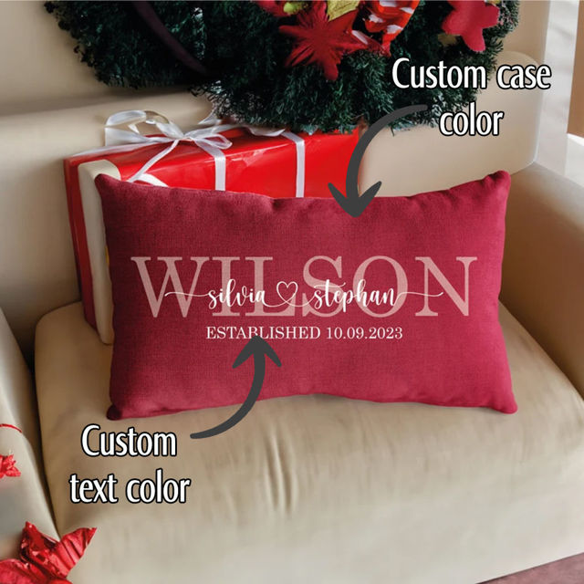 Picture of Personalized Name Pillowcase  - Pillowcase With Multiple Name Styles - Housewarming Gift - Gift For Christmas, Anniversary, Birthday Or Valentine's Day