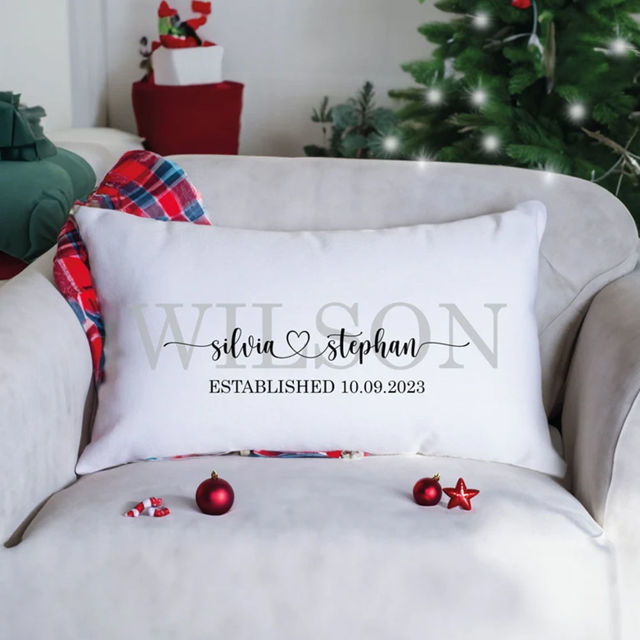 Picture of Personalized Name Pillowcase  - Pillowcase With Multiple Name Styles - Housewarming Gift - Gift For Christmas, Anniversary, Birthday Or Valentine's Day