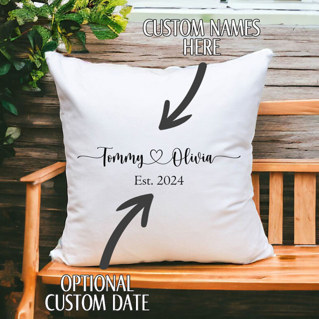 Picture of Personalized Couple Name Pillowcase - Custom With Loved One's Name - Gift For Valentine's Day