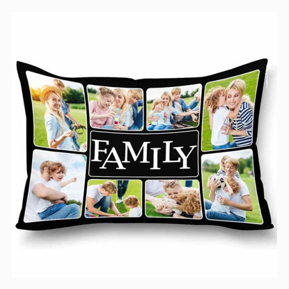 Picture of Personalized Photo Rectangle Pillow case - Custom With Multiple Photos - Gift For Housewarming Or Christmas