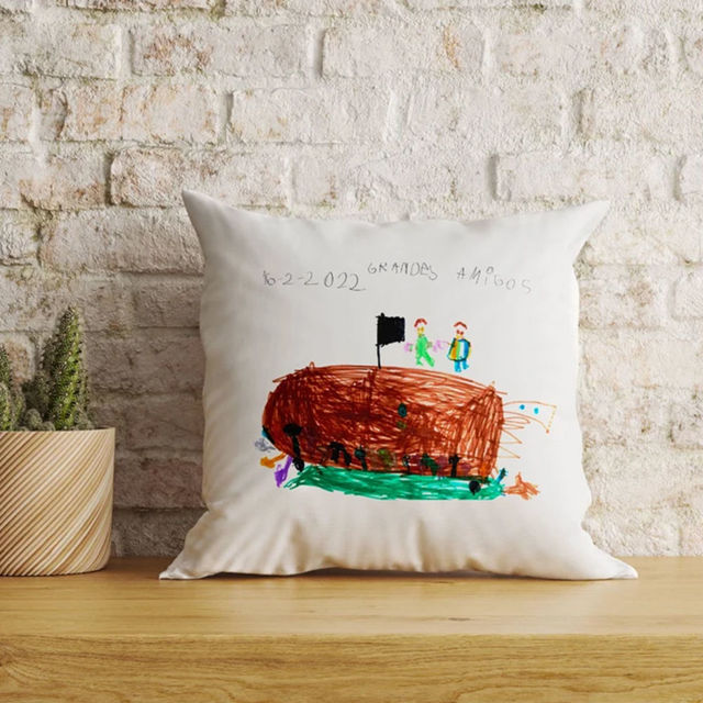 Picture of Personalized Kids Artwork Pillow Case  - Custom Pillow Case With Kids' drawing  - Unique Birthday Gift And Home Decor