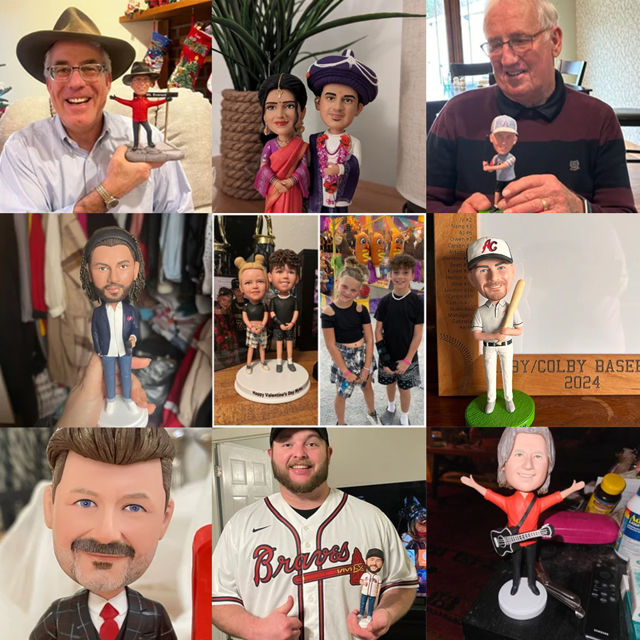 Picture of Custom Bobbleheads: Party Couple Bobbleheads | Personalized Bobbleheads for the Special Someone as a Unique Gift Idea