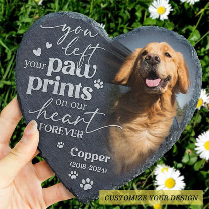 Picture of Personalized Pet Memorial Stone - Custom Photo Memorial Stone Engraved - Pet Loss Gifts - Pet Grave Marker