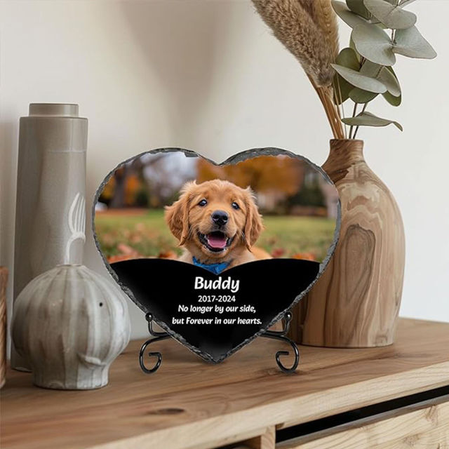 Picture of Custom Memorial Stone For Pet - Personalized Photo Memorial GraveStone Engraved