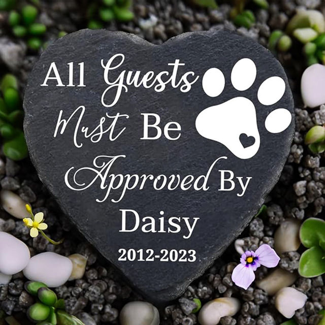 Picture of Custom Name Memorial Stone  For Pets - Personalized Memorial GraveStone Engraved - Heartwarming Gift