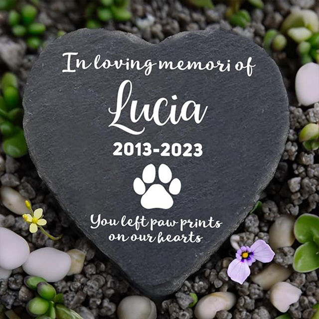 Picture of Custom Name Memorial Stone  For Pets - Personalized Memorial GraveStone Engraved - Heartwarming Gift