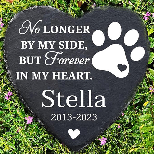 Picture of Custom Name Memorial Stone  For Pets - Personalized Memorial GraveStone Engraved - Heartwarming Gift