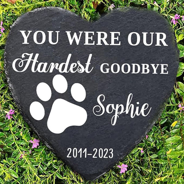 Picture of Custom Name Memorial Stone  For Pets - Personalized Memorial GraveStone Engraved - Heartwarming Gift