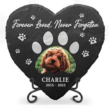 Picture of Personalized Pet Memorial Stone - Custom Photo Memorial GraveStone Engraved - Pet Grave Marker