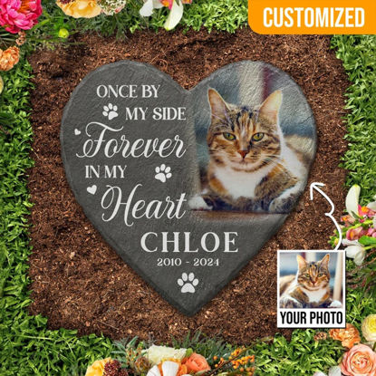 Picture of Custom Photo Pet Memorial Stone Engraved - Personalized Memorial Stone For Furry Friend- Pet Grave Marker