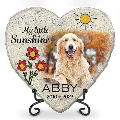 Picture of Personalized Pet Memorial Stone With Photo - Custom Photo Memorial Stone Engraved - Cute graffiti Pet Grave Marker