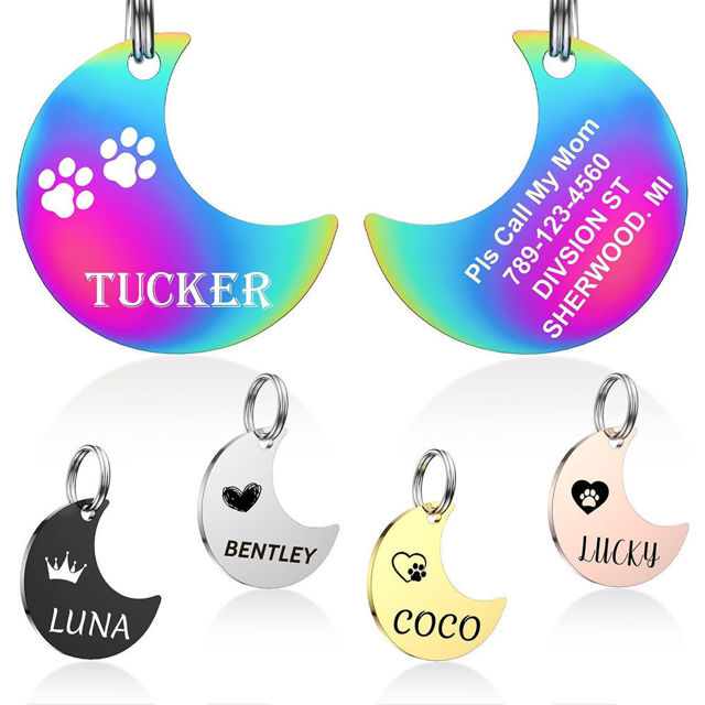 Picture of Personalized Tag for Pets With Multiple Shapes & Colors - Customized With Telephone Number - Best Gift for Pet Lovers