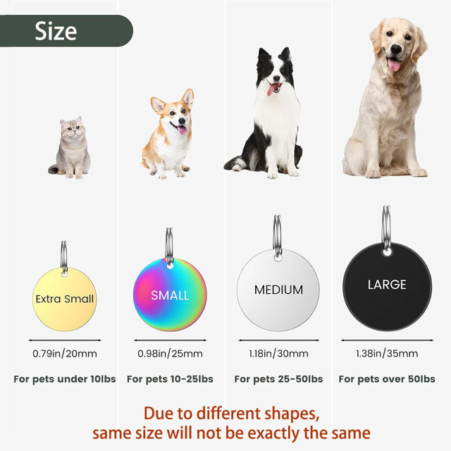 Picture of Personalized Tag for Pets With Multiple Shapes & Colors - Customized With Telephone Number - Best Gift for Pet Lovers