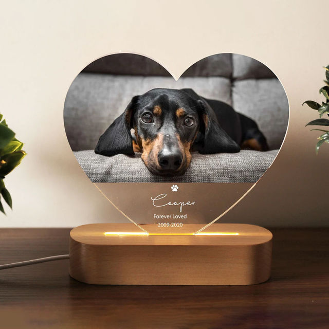 Picture of Custom Pet Memorial Photo Night Light - Personalized Pet Night light -  Heartwarming Gift For Pet Person