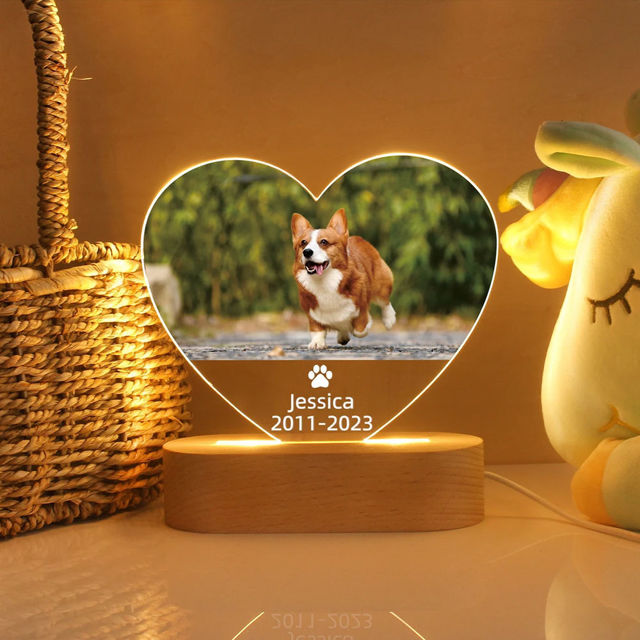 Picture of Custom Pet Memorial Photo Night Light - Personalized Pet Night light -  Heartwarming Gift For Pet Person