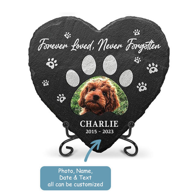 Picture of Personalized Pet Memorial Stone - Custom Photo Memorial GraveStone Engraved - Pet Grave Marker