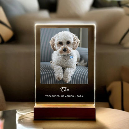 Picture of Personalized Pet Memorial Photo Night Light - Custom Pet Night light -  Heartwarming Gift - Best Gift For Pet Person