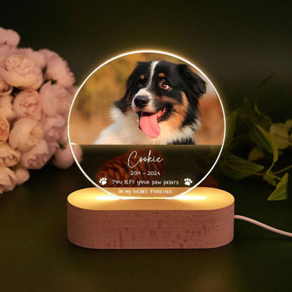 Picture of Personalized Pet Memorial Photo Night Light With Multiple Shapes - Custom Pet Night light -  Heartwarming Gift For Pet Person
