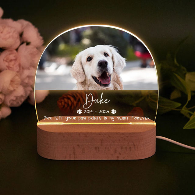 Picture of Personalized Pet Memorial Photo Night Light With Multiple Shapes - Custom Pet Night light -  Heartwarming Gift For Pet Person