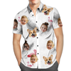 Picture of Custom Face Photo Hawaiian Shirts & Shorts - Personalized Face Photo Short Sleeve Casual Hawaiian Shirts for Family - Best Summer Beach Party Shirts - Style #6