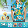 Picture of Custom Face Photo Hawaiian Shirts & Shorts - Personalized Face Photo Short Sleeve Casual Hawaiian Shirts for Family - Best Summer Beach Party Shirts - Style #17