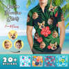 Picture of Custom Face Photo Hawaiian Shirts & Shorts - Personalized Face Photo Short Sleeve Casual Hawaiian Shirts for Family - Best Summer Beach Party Shirts - Style #11