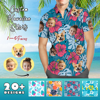 Picture of Custom Face Photo Hawaiian Shirts & Shorts - Personalized Face Photo Short Sleeve Casual Hawaiian Shirts for Family - Best Summer Beach Party Shirts - Style #12