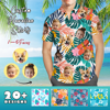 Picture of Custom Face Photo Hawaiian Shirts & Shorts - Personalized Face Photo Short Sleeve Casual Hawaiian Shirts for Family - Best Summer Beach Party Shirts - Style #15