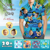 Picture of Custom Face Photo Hawaiian Shirts & Shorts - Personalized Face Photo Short Sleeve Casual Hawaiian Shirts for Family - Best Summer Beach Party Shirts - Style #3