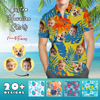 Picture of Custom Face Photo Hawaiian Shirts & Shorts - Personalized Face Photo Short Sleeve Casual Hawaiian Shirts for Family - Best Summer Beach Party Shirts - Style #5