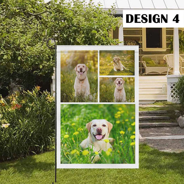 Picture of Custom Photo Garden Flag - Personalized Garden Flag - Custom Pet Flag With Multiple Photo