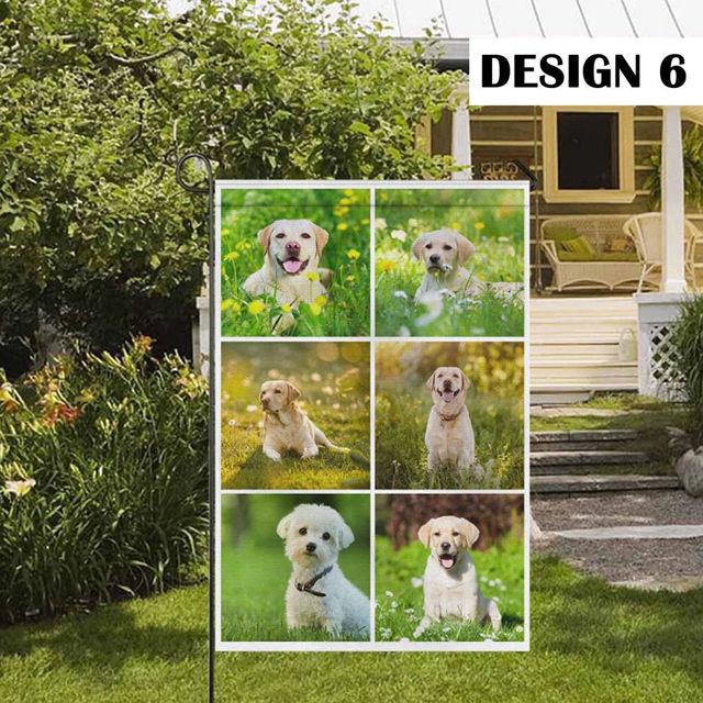 Picture of Custom Photo Garden Flag - Personalized Garden Flag - Custom Pet Flag With Multiple Photo