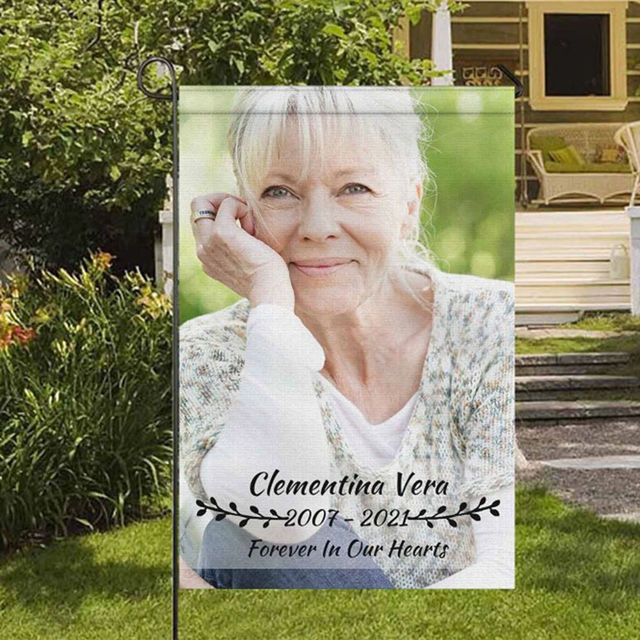 Picture of Custom Photo memorial Garden Flag - Personalized  Memorial Flag - Custom Garden Flag