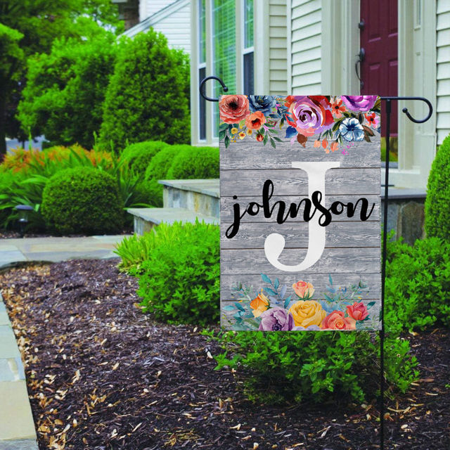 Picture of Custom Name Garden Flag - Custom Family Garden Flag- Personalized Garden Flag