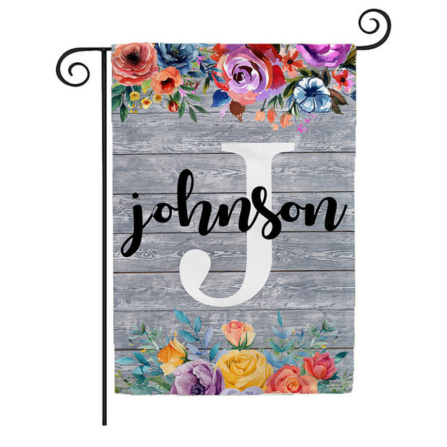 Picture of Custom Name Garden Flag - Custom Family Garden Flag- Personalized Garden Flag