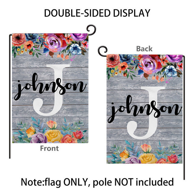 Picture of Custom Name Garden Flag - Custom Family Garden Flag- Personalized Garden Flag