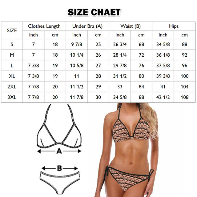 Picture of Custom Zipper Face Photo Bikini for Women